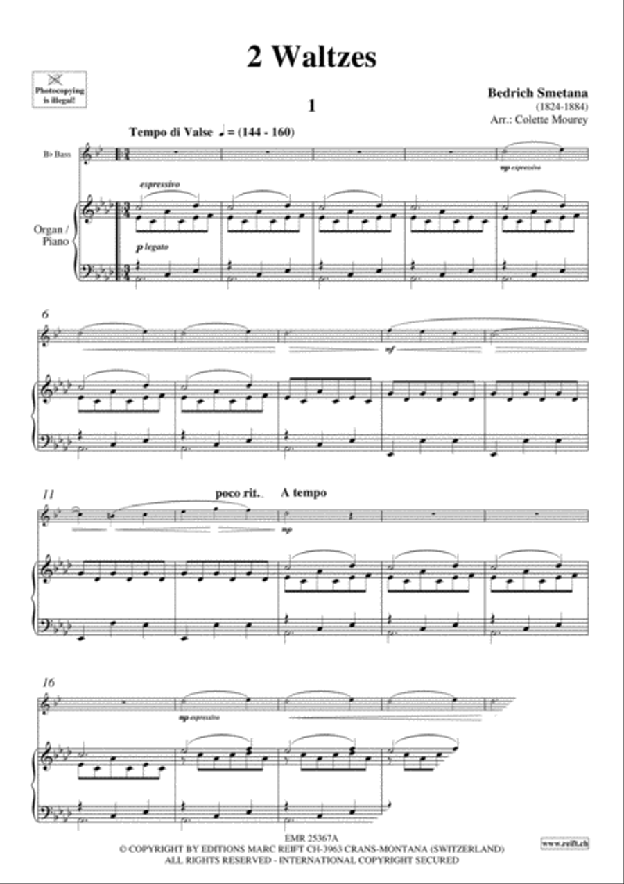 2 Waltzes Organ scores gallery preview page 3