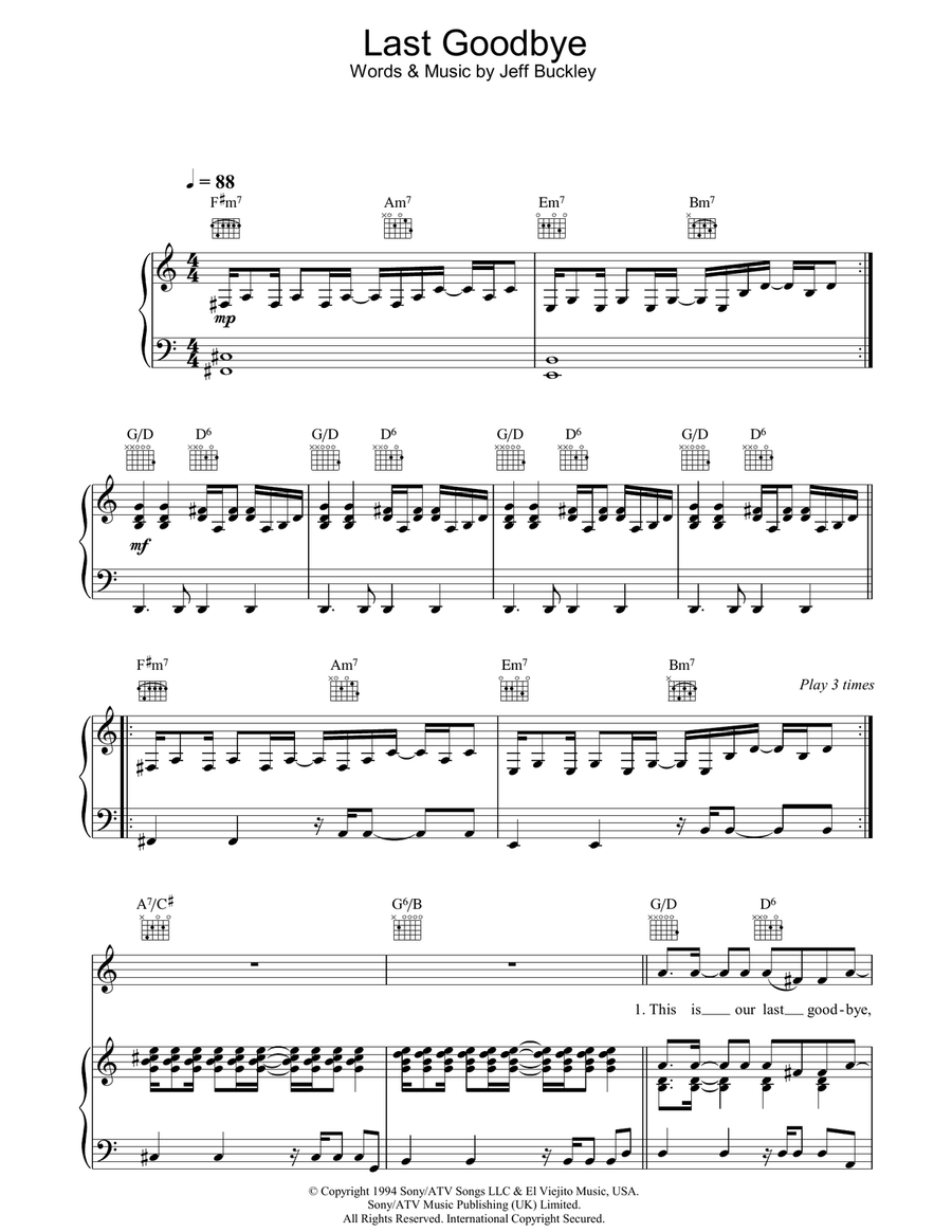 Last Goodbye Acoustic Guitar scores gallery preview page 1