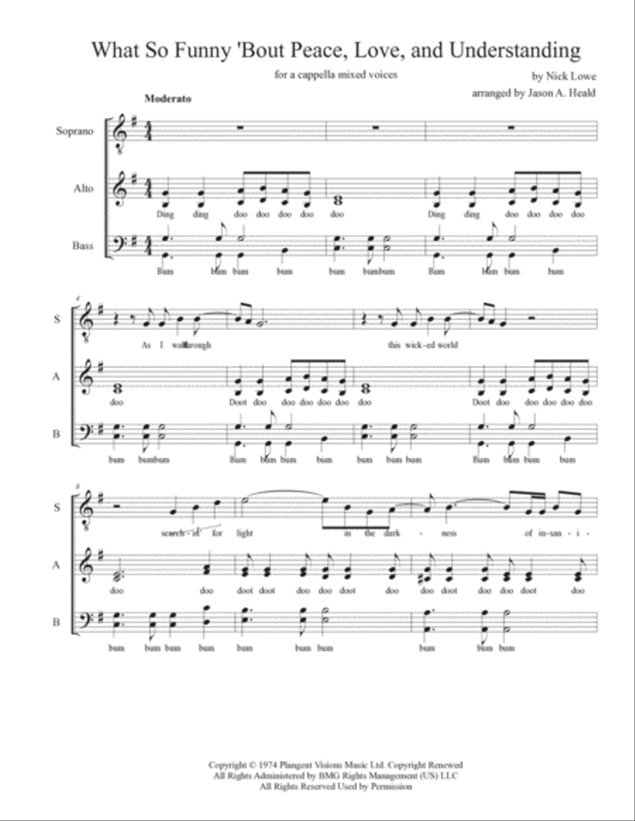 (what's So Funny 'bout) Peace, Love And Understanding 4-Part scores gallery preview page 3