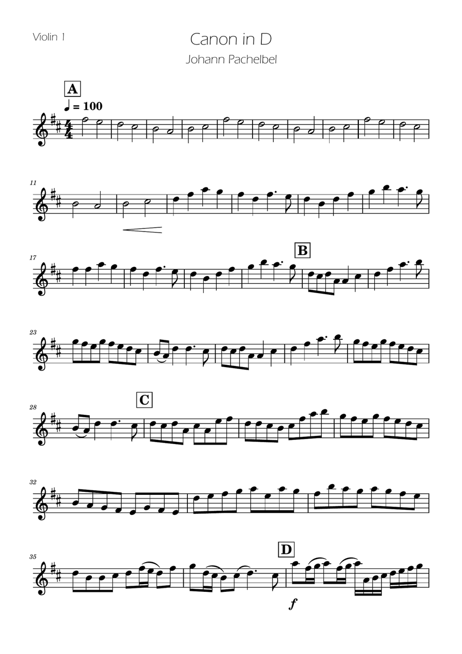 Canon in D - Violin and Cello Duet String Duet scores gallery preview page 5