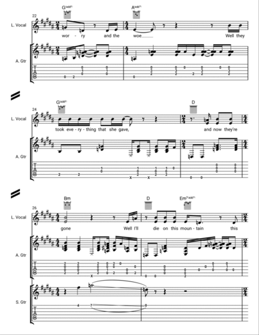The Mountain Guitar Tablature scores gallery preview page 4