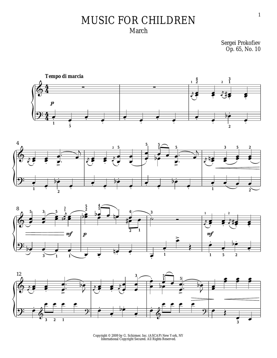 March March Piano Solo scores gallery preview page 1