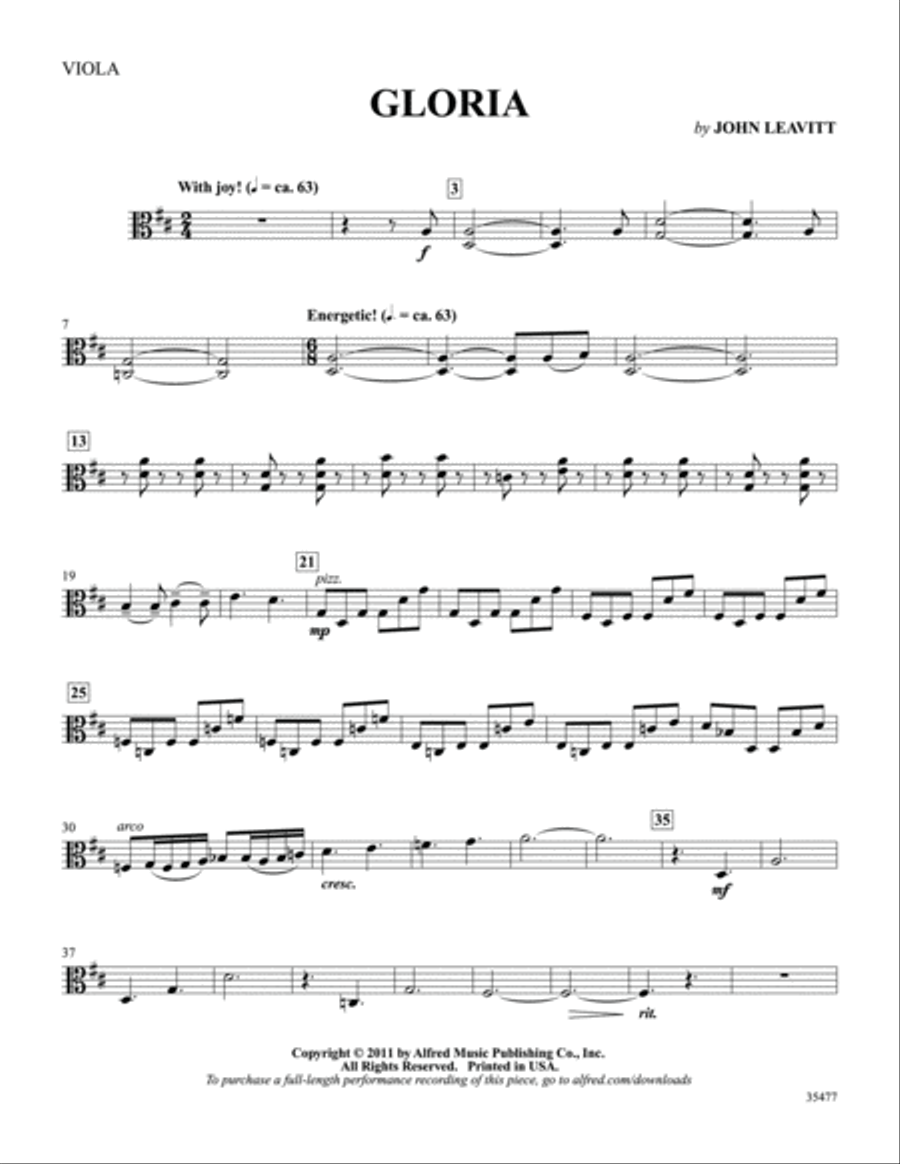 Gloria: Viola Viola scores gallery preview page 1