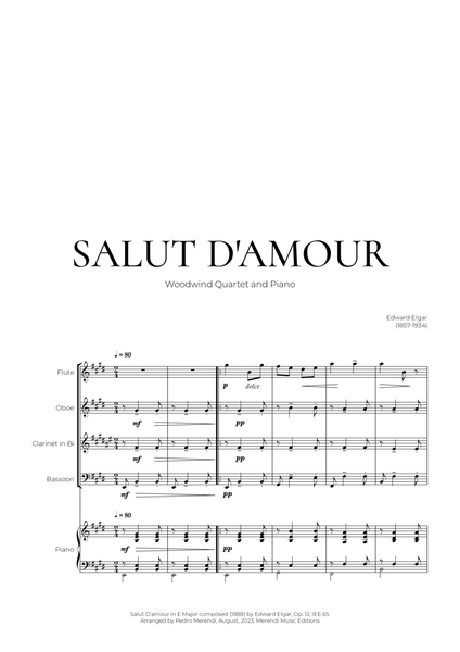 Salut D’amour (Woodwind Quartet and Piano) - Edward Elgar image number null