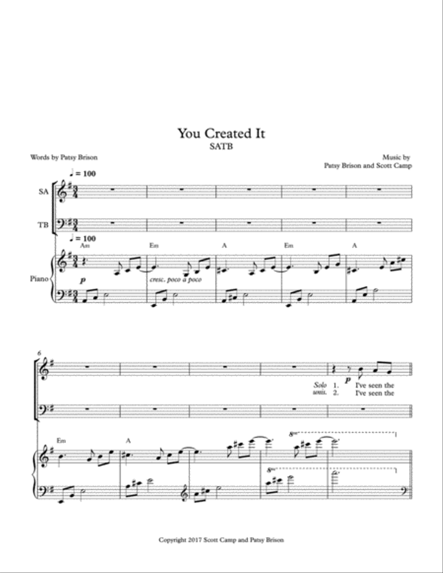 You Created It You Created It 4-Part scores gallery preview page 2