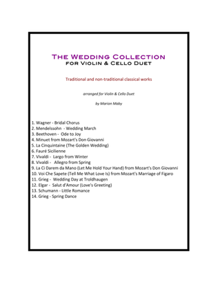 Book cover for Wedding Collection for Violin & Cello Duet