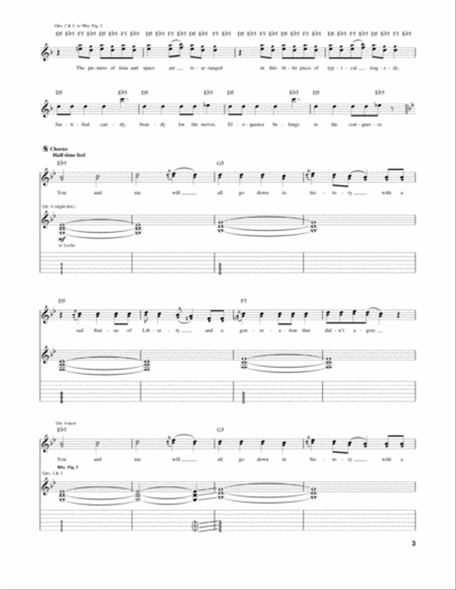 Sad Statue by System of a Down Electric Guitar Digital Sheet