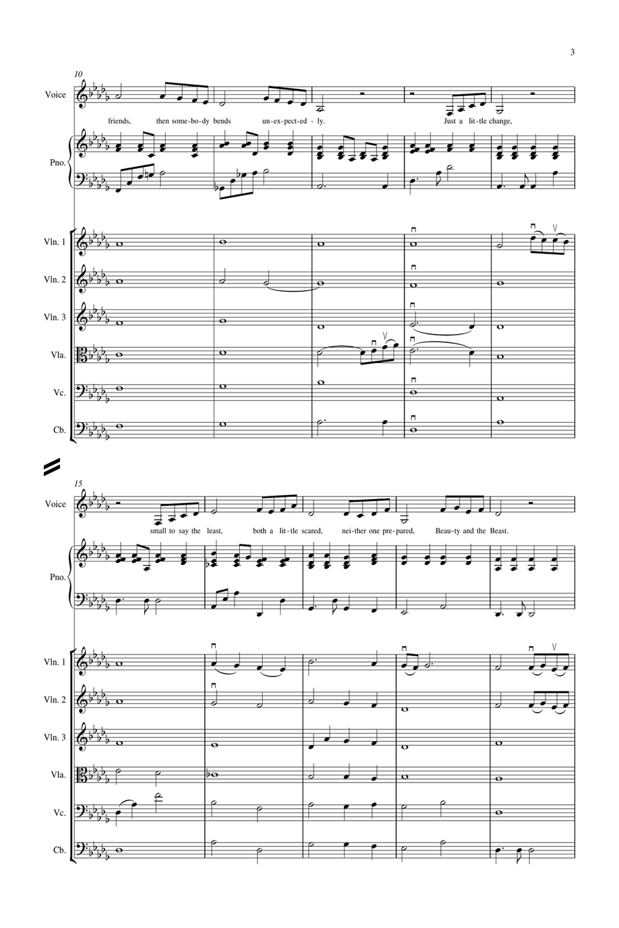 Beauty And The Beast String Quintet scores gallery preview page 3