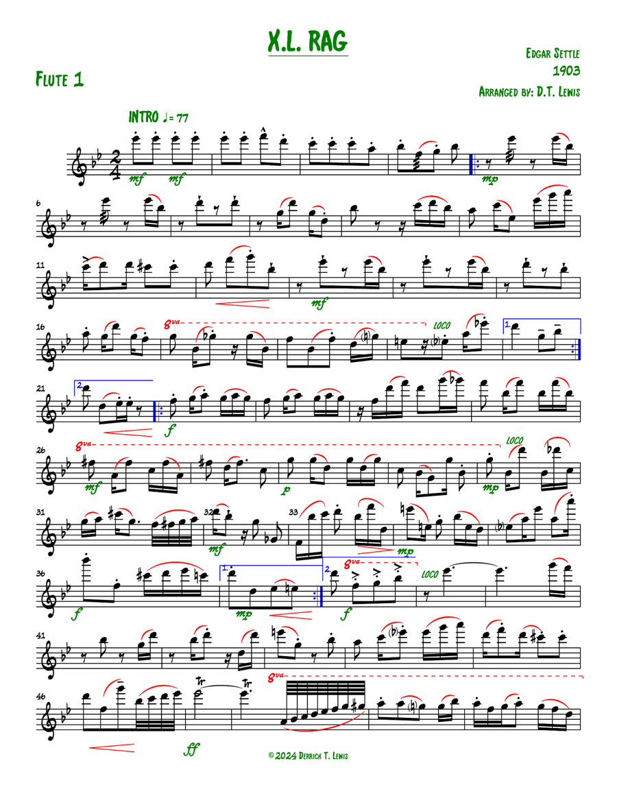X.L. Rag (XL Rag) Woodwind Ensemble scores gallery preview page 3