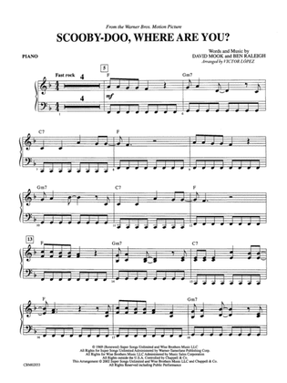 Scooby-Doo, Where Are You? (from Scooby-Doo): Piano Accompaniment