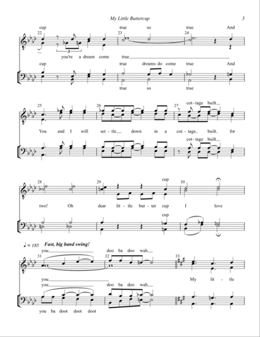 My Little Buttercup TTBB scores gallery preview page 3