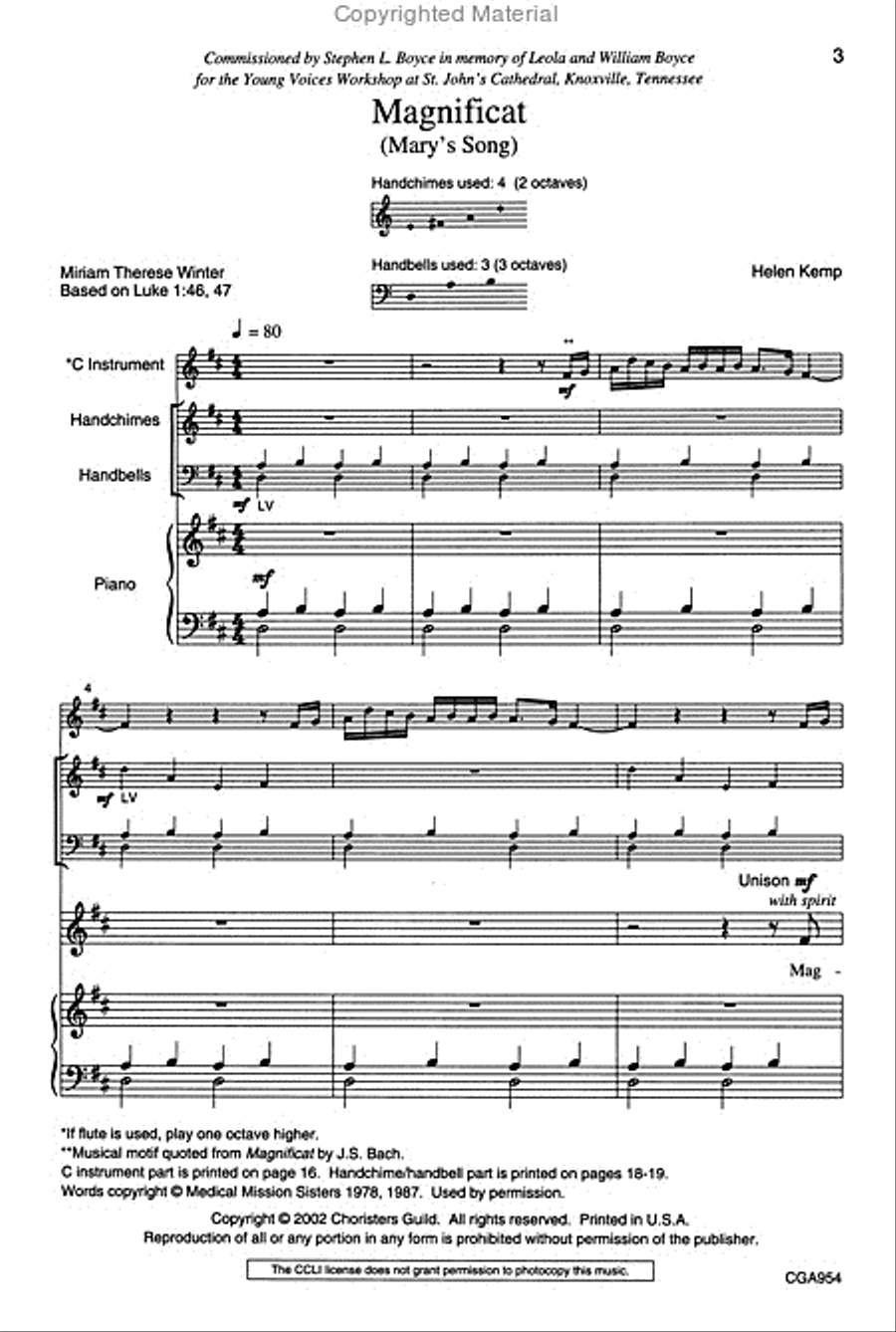Magnificat and Nunc Dimittis Unison Choir scores gallery preview page 2