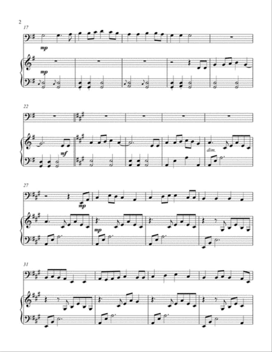 Simple Gifts (bass C instrument solo) Euphonium scores gallery preview page 3