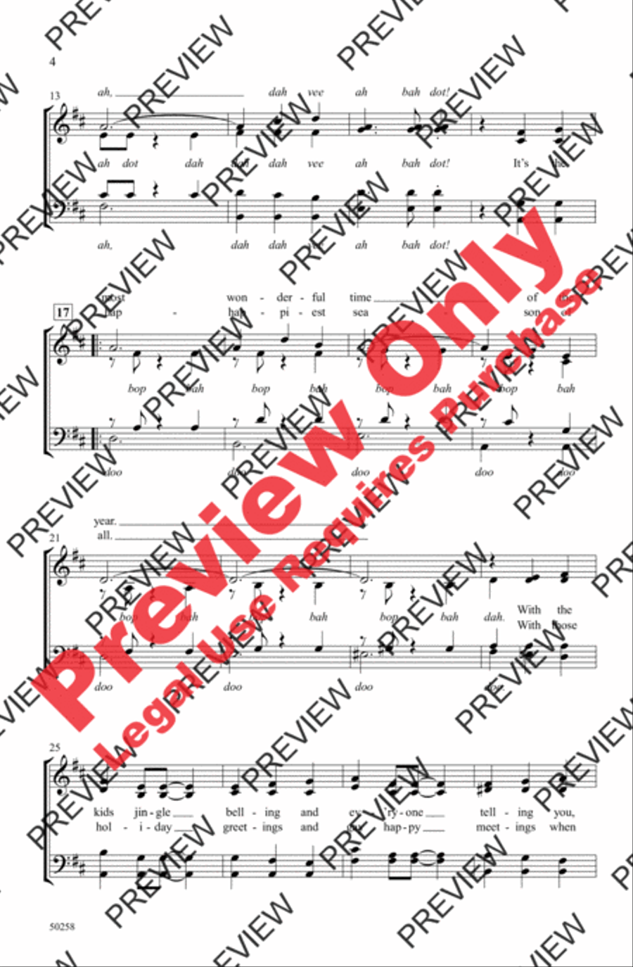 It's the Most Wonderful Time of the Year 4-Part scores gallery preview page 4