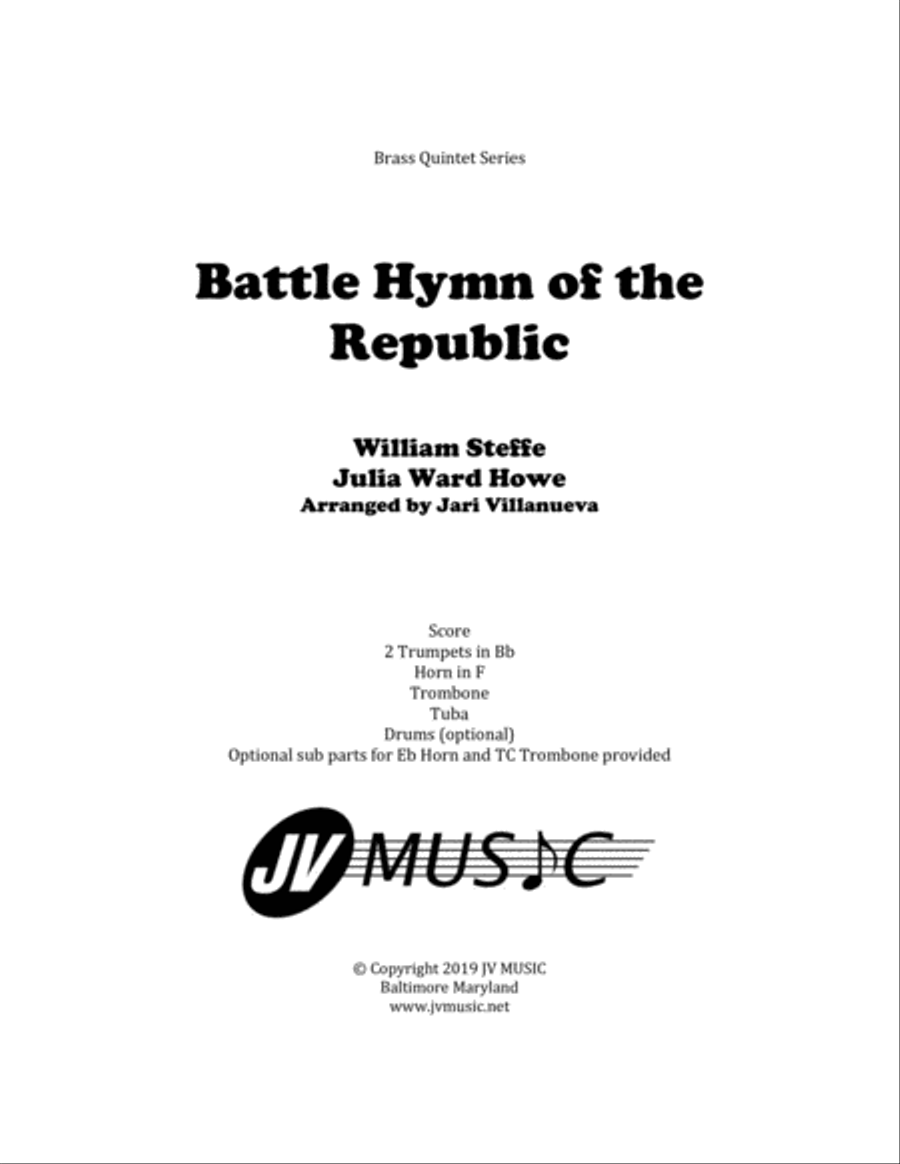 Battle Hymn of the Republic for Brass Quintet Brass Quintet scores gallery preview page 1