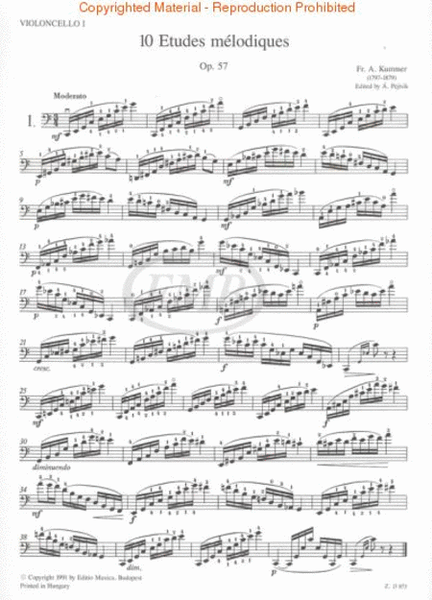 10 Études Mélodiques, Op. 57 (Violoncello II ad. lib.)