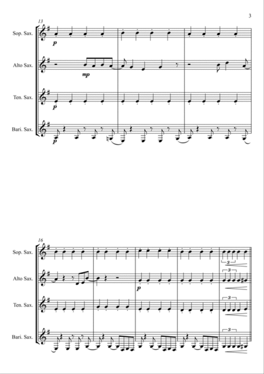 It Must Be Love Saxophone Quartet scores gallery preview page 3