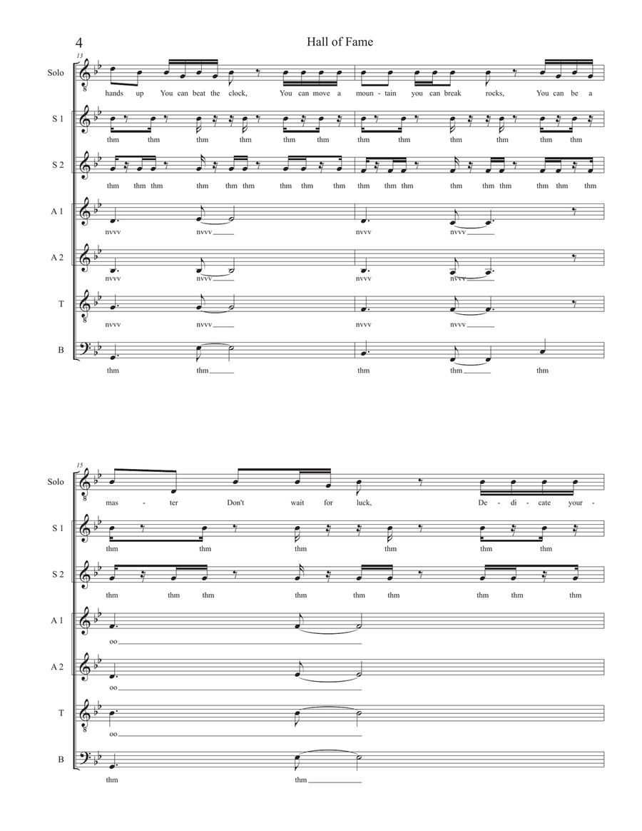 Hall Of Fame 4-Part scores gallery preview page 4