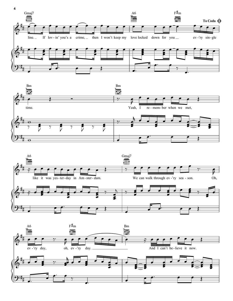 Every Single Time Piano, Vocal, Guitar scores gallery preview page 4