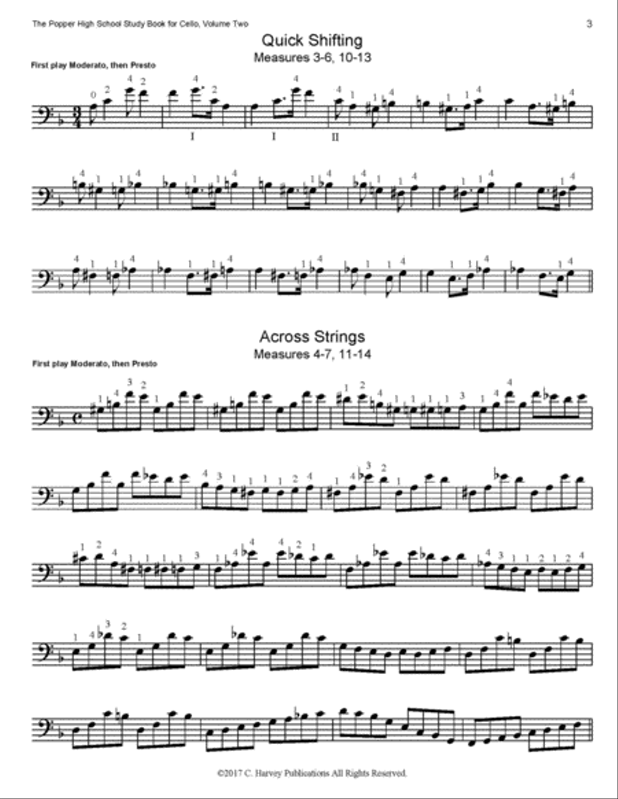 The Popper High School Study Book for Cello, Volume Two Cello scores gallery preview page 5