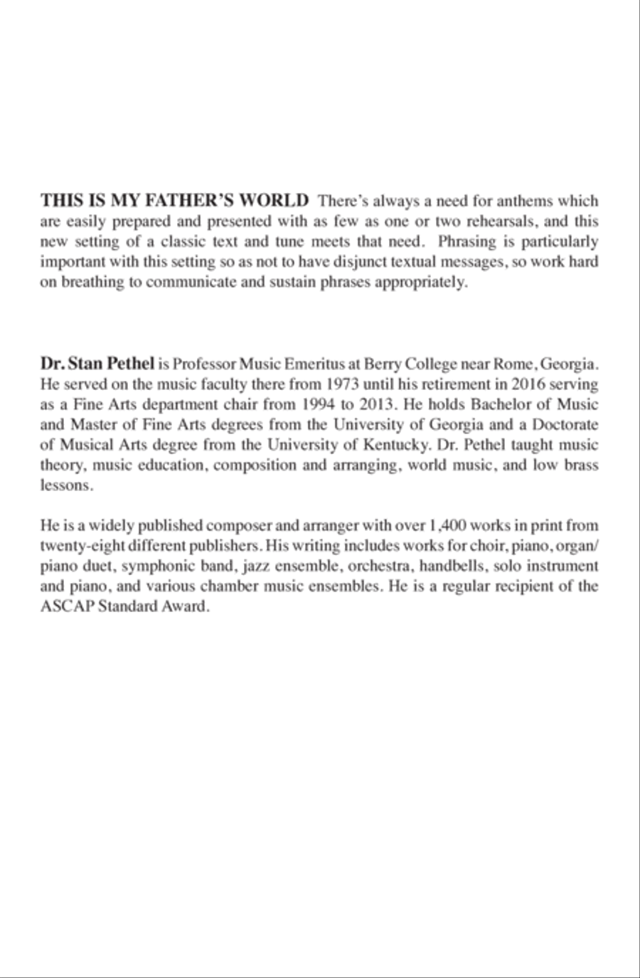 This Is My Father's World 2-Part scores gallery preview page 2