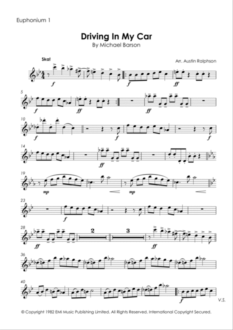 Driving In My Car Euphonium scores gallery preview page 3