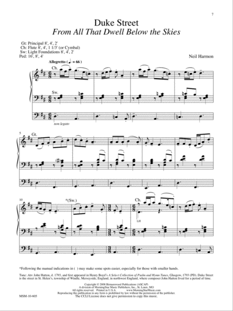 We Gather Together Four Thanksgiving Hymn Settings for Organ Organ Solo scores gallery preview page 4