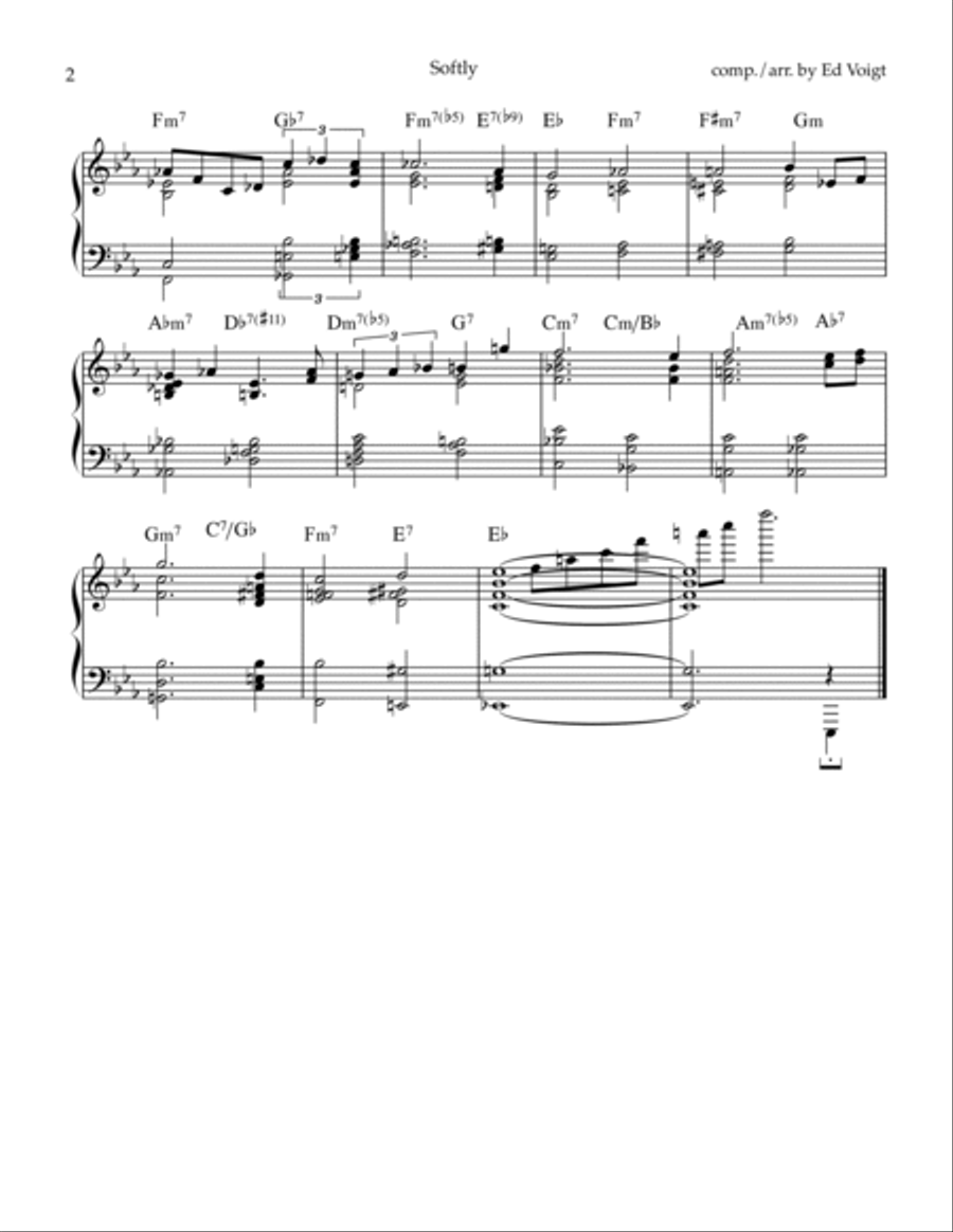 Softly Softly Piano Solo scores gallery preview page 2