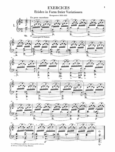 Exercises – Studies in Form of Free Variations on a Theme by Beethoven Anh. F 25