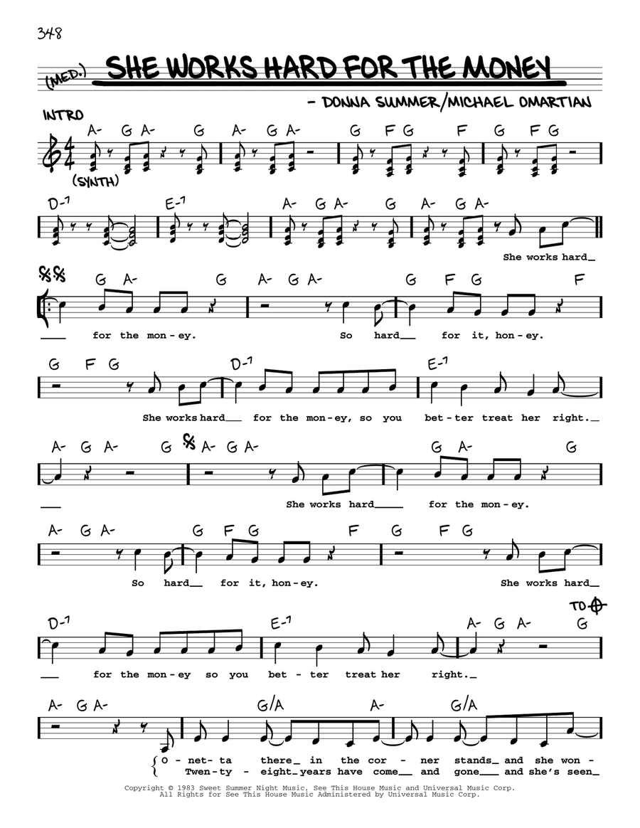 She Works Hard For The Money Voice scores gallery preview page 1