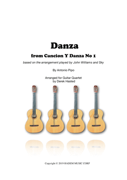 Danza by Derek Hasted Guitar Ensemble - Digital Sheet Music