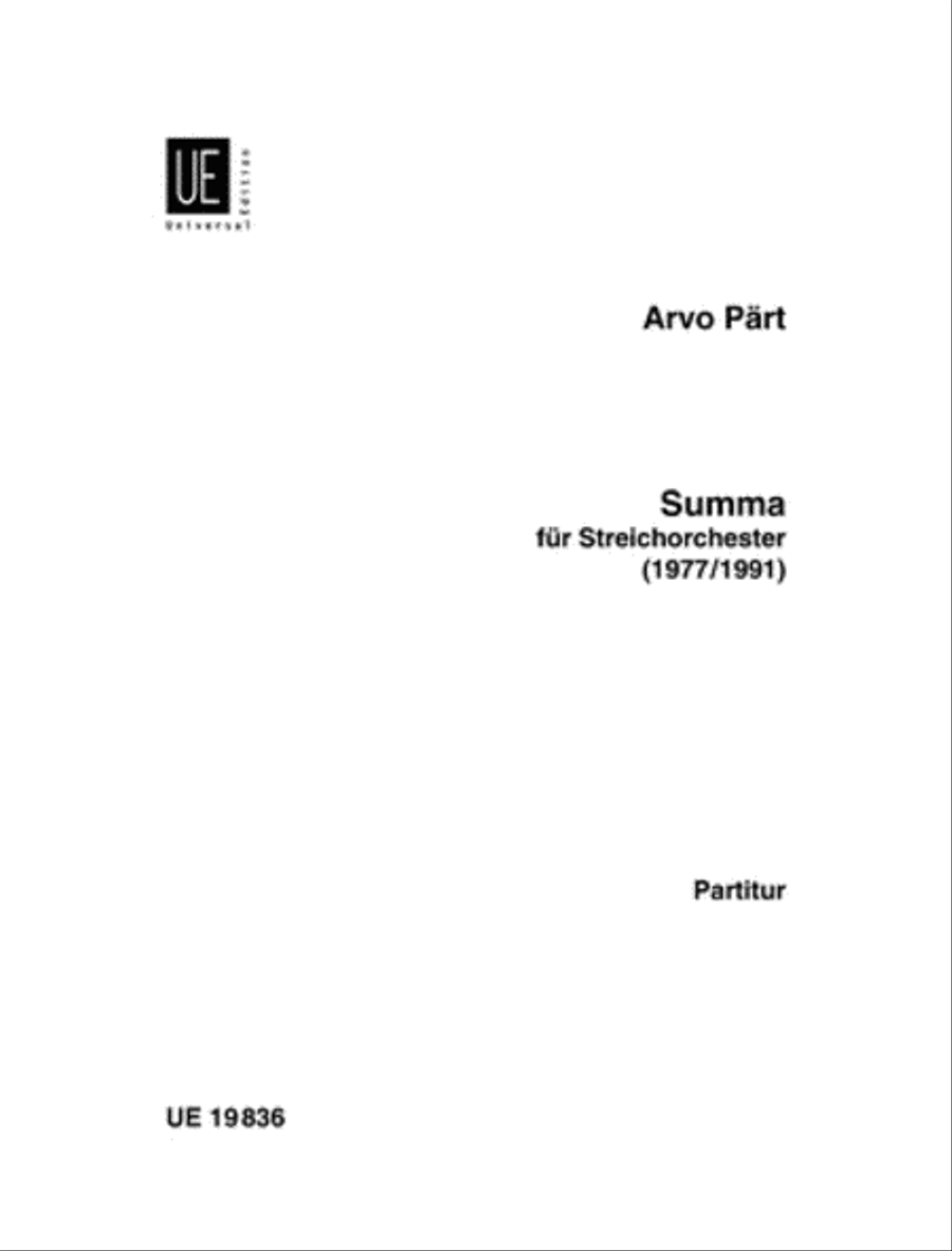 Summa, String Orchestra, Score String Orchestra scores gallery preview page 1