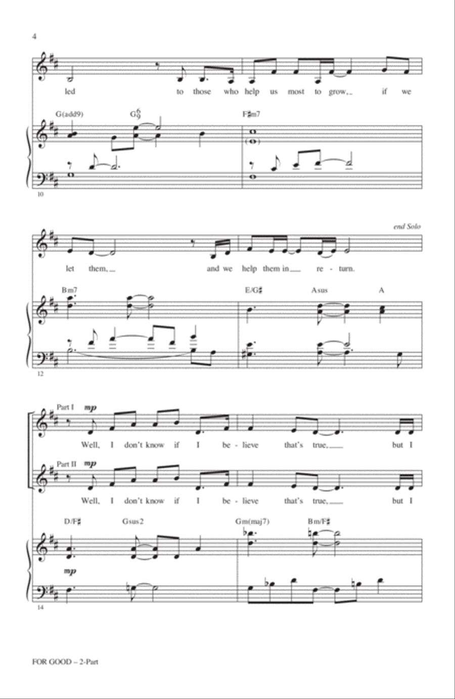 For Good (from Wicked) (arr. Roger Emerson) 2-Part scores gallery preview page 2
