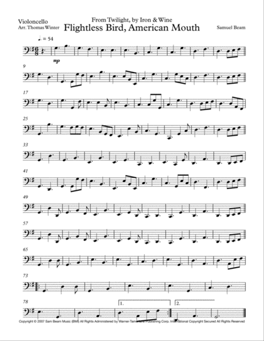 Flightless Bird, American Mouth String Quartet scores gallery preview page 4