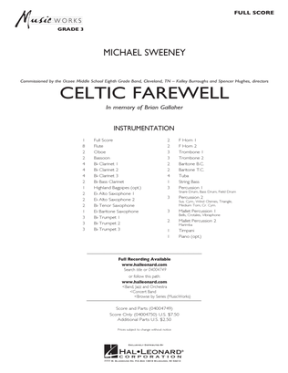Book cover for Celtic Farewell - Conductor Score (Full Score)
