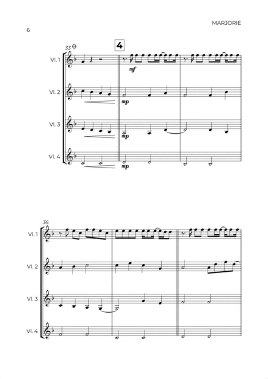 Marjorie Marjorie String Quartet scores gallery preview page 6