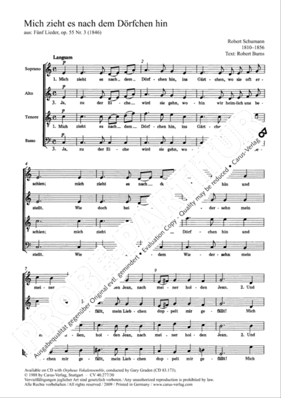Die gute, alte Zeit; Mich zieht es nach dem Dorfchen Choir scores gallery preview page 3