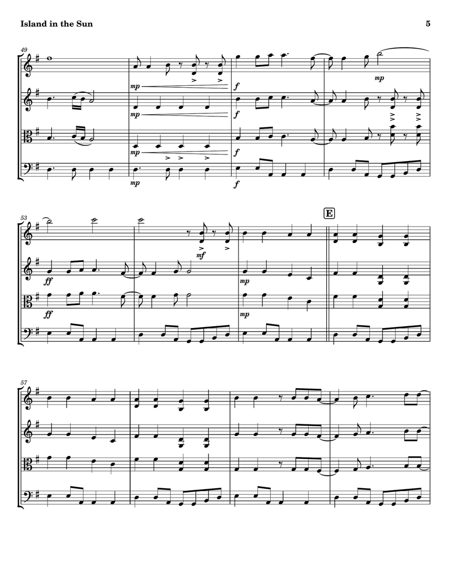 Island In The Sun String Trio scores gallery preview page 5