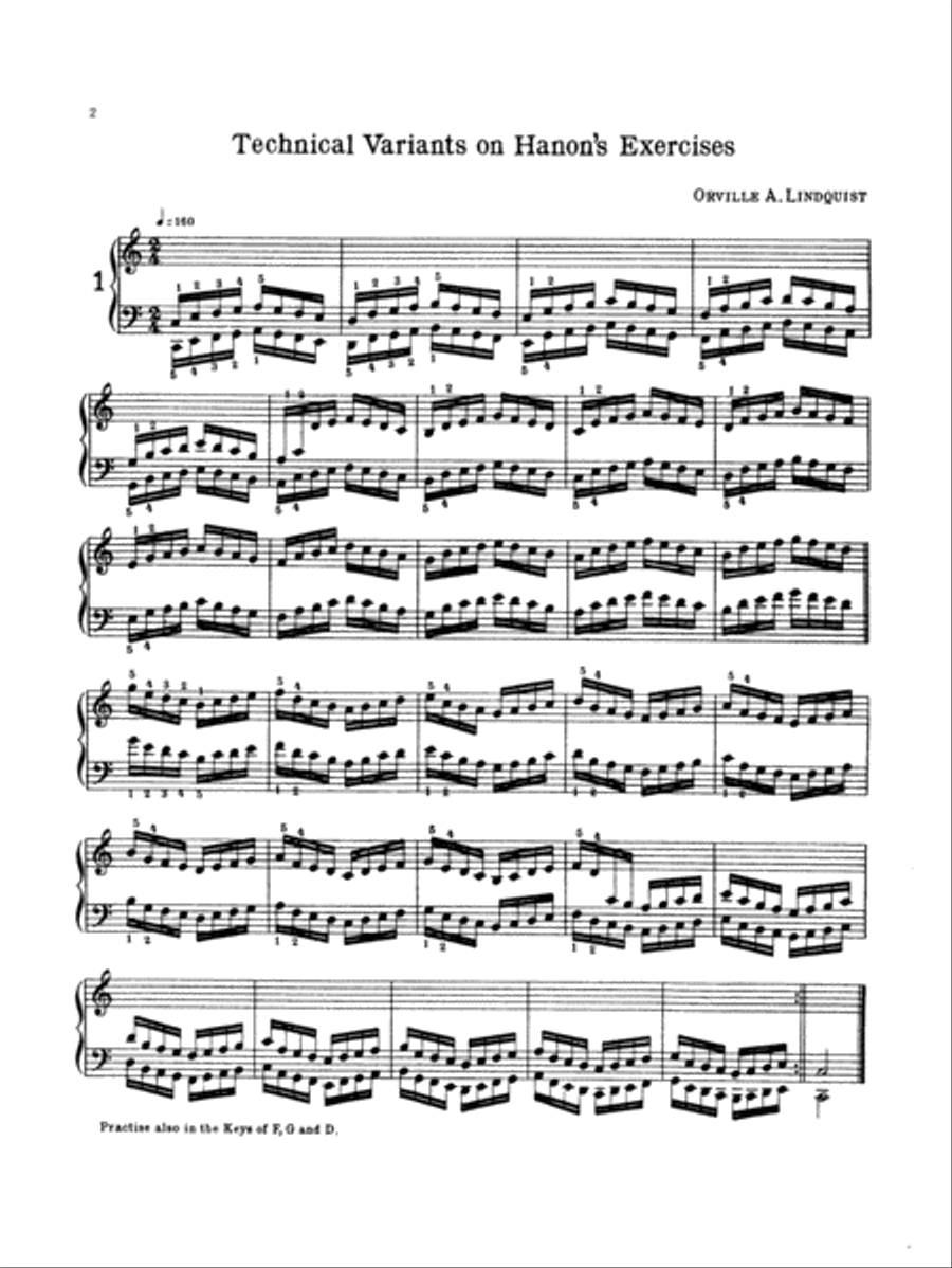 Technical Variants on Hanon's Exercises for Piano