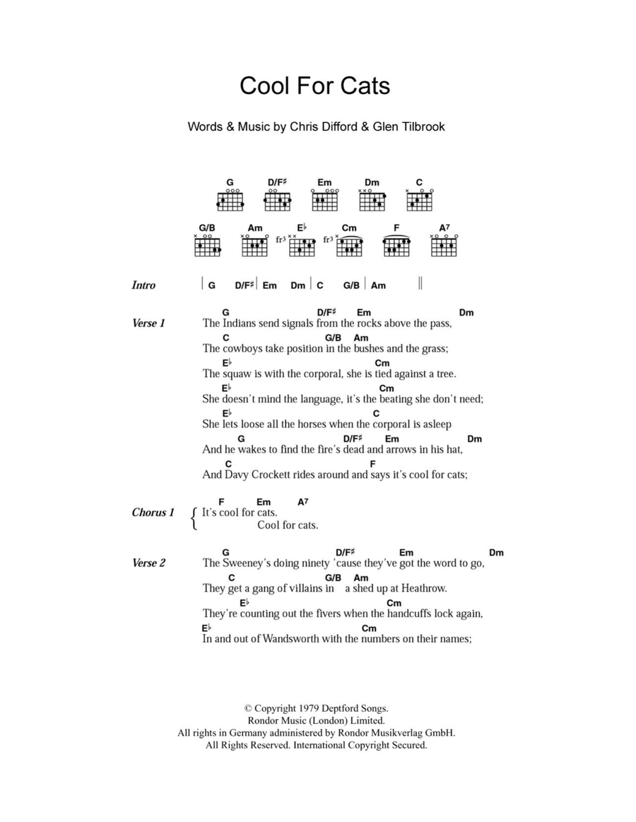 Cool For Cats Acoustic Guitar scores gallery preview page 1