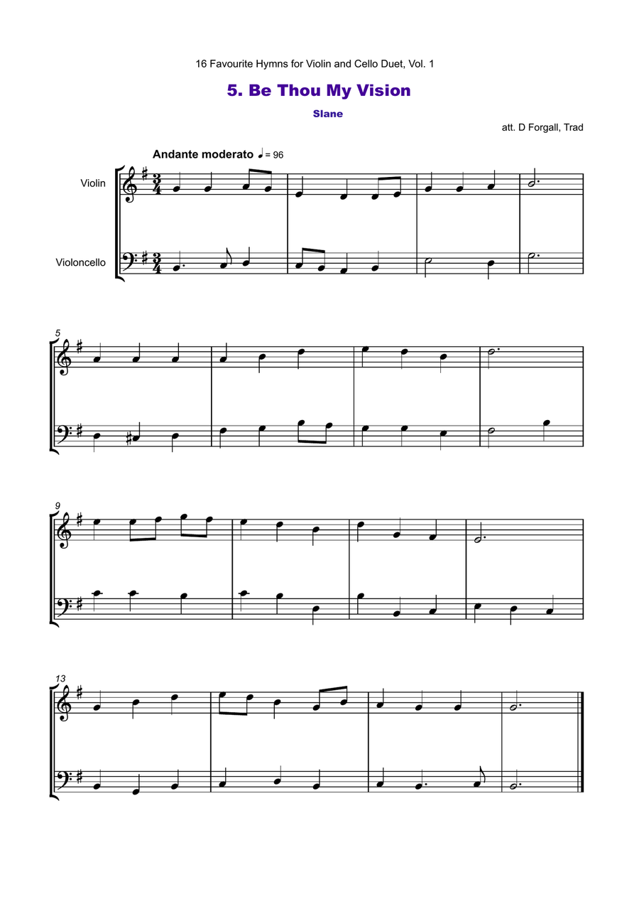 16 Favourite Hymns Vol.1 for Violin and Cello Duet String Duet scores gallery preview page 6