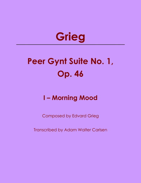 Peer Gynt Suite No. 1, Op. 46 I - Morning Mood image number null