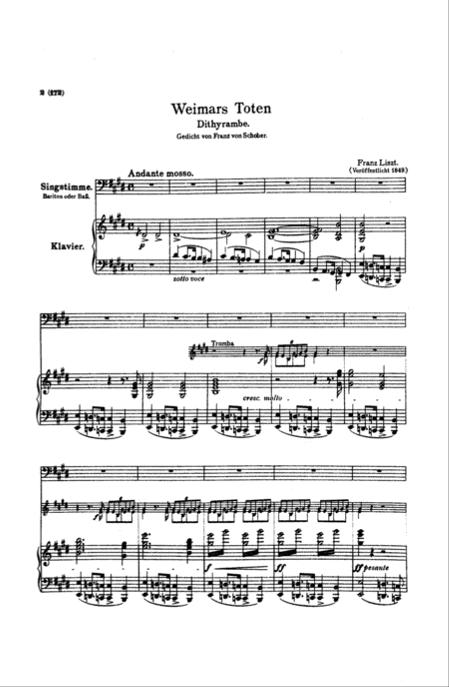 Liszt: Songs, Volume II, Nos. 14-25 (Italian or German) Voice scores gallery preview page 1