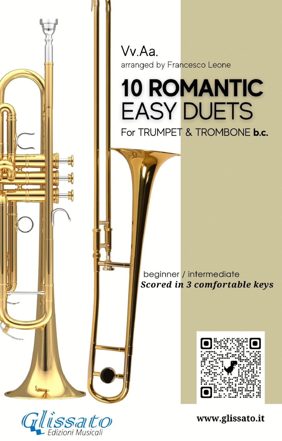 10 Romantic Easy duets for Bb Trumpet and Trombone B.C. Brass Duet scores gallery preview page 1