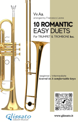 Book cover for 10 Romantic Easy duets for Bb Trumpet and Trombone B.C.