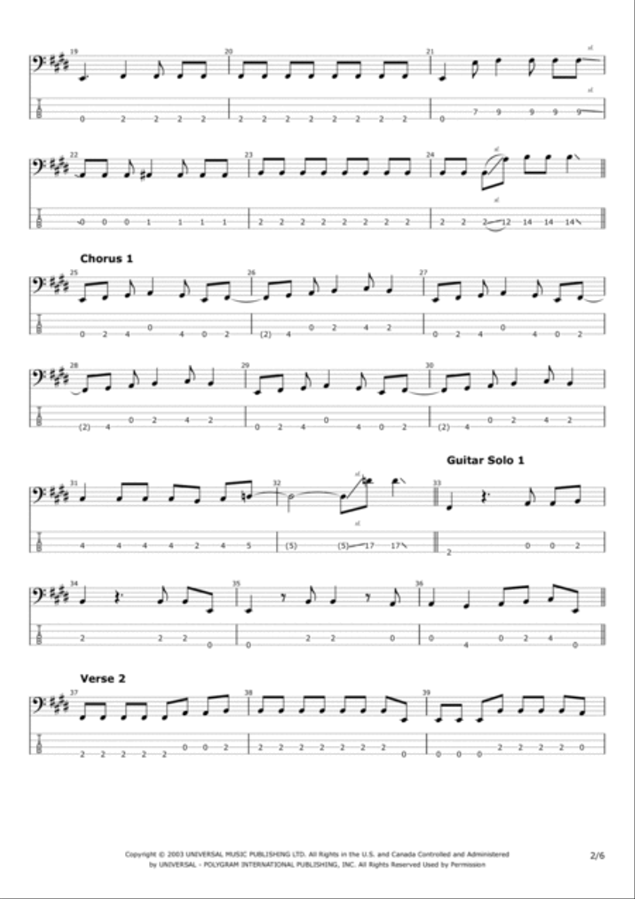 I Believe In A Thing Called Love Bass Guitar scores gallery preview page 2