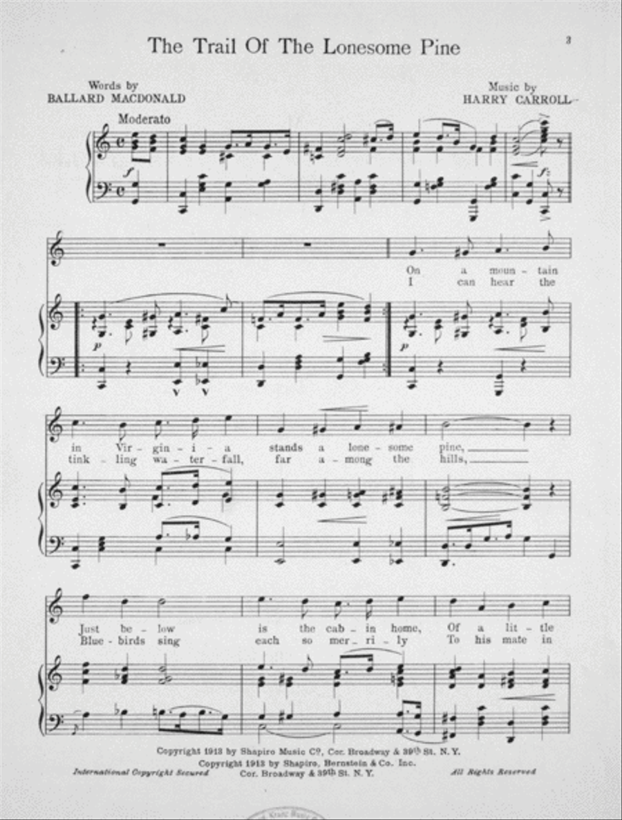 The Trail of the Lonesome Pine Voice scores gallery preview page 2