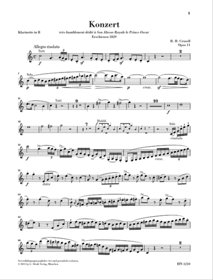 Clarinet Concerto in B-flat Major, Op. 11 Clarinet Solo scores gallery preview page 3
