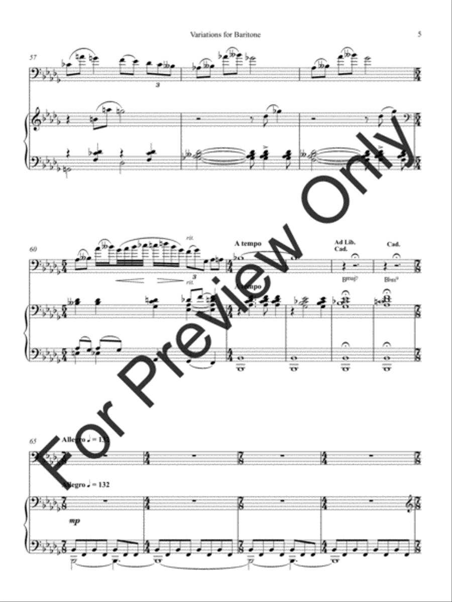 Variations For Baritone Baritone Horn BC scores gallery preview page 9