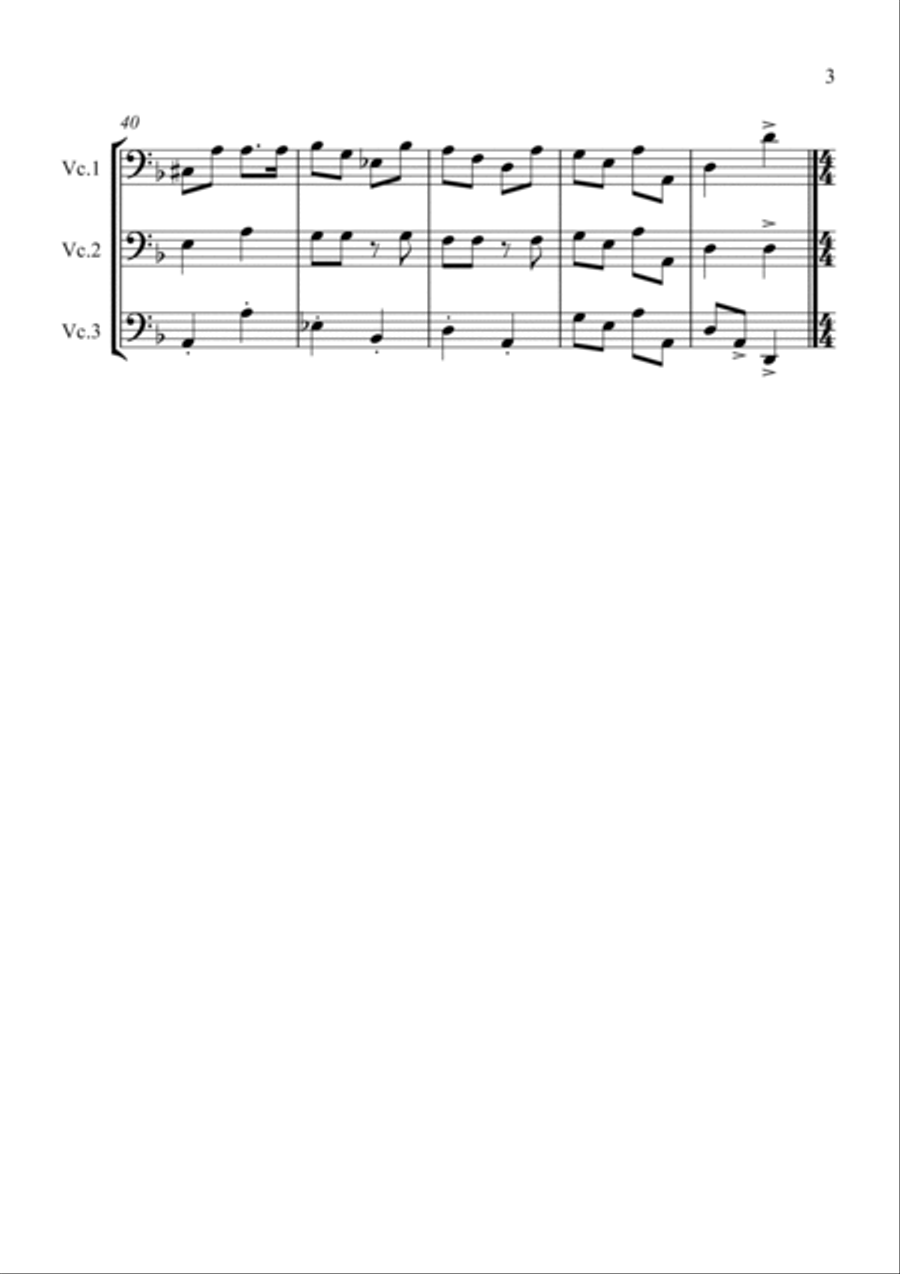 3 Halloween Pieces for Cello Trio 3 Halloween Pieces for Cello Trio Cello Solo scores gallery preview page 3